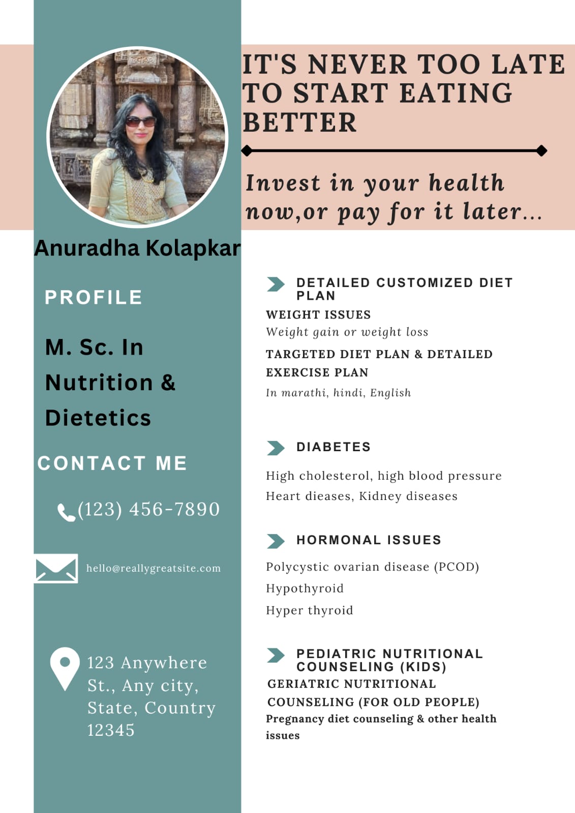 Dietician Anuradha Kolapkar